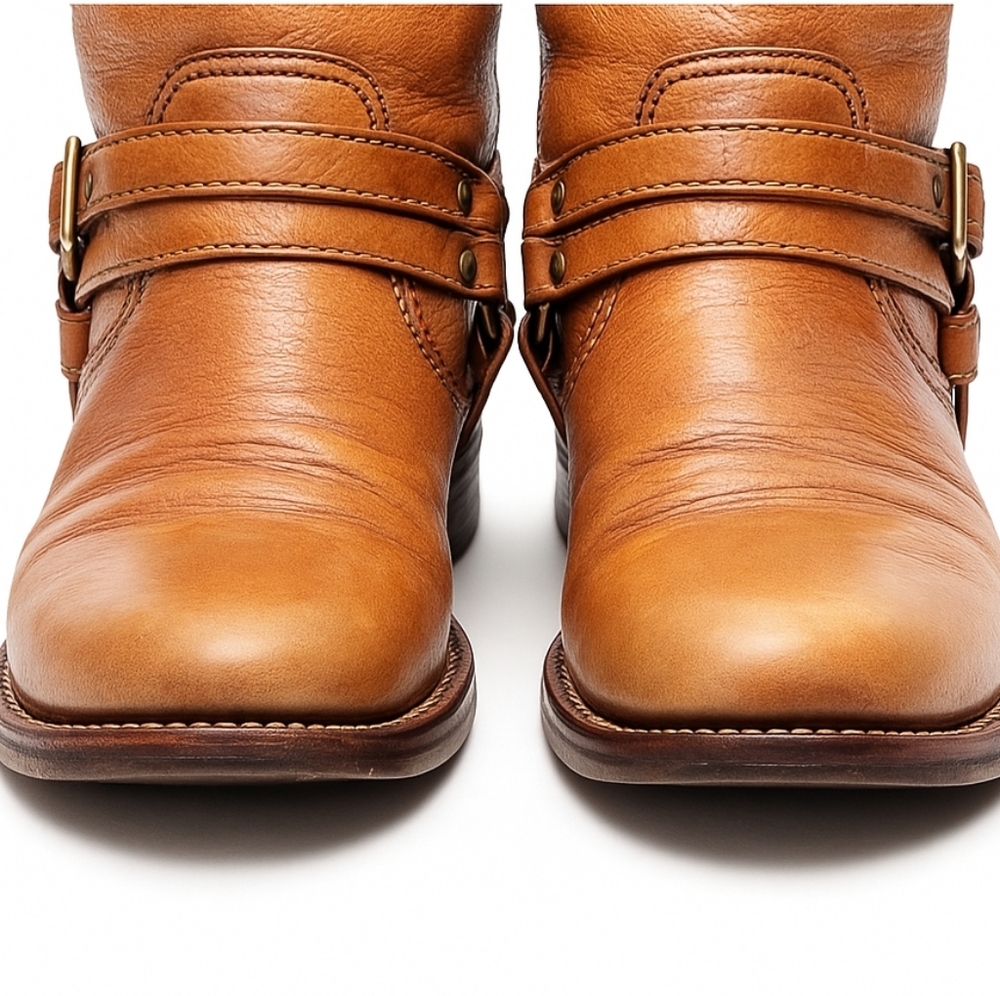 Frye Maxine Trapunto Shortie Boots – Distressed Leather – Size 6.5 - Picture 4 of 11
